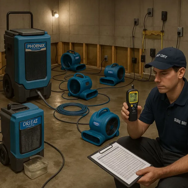Structural Drying and Dehumidification process in Eureka, CA